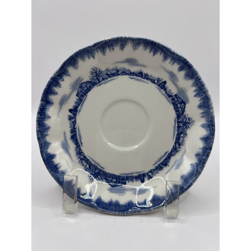 England Blue And White Small Plate With Farm Scene 5.5" International Tableworks